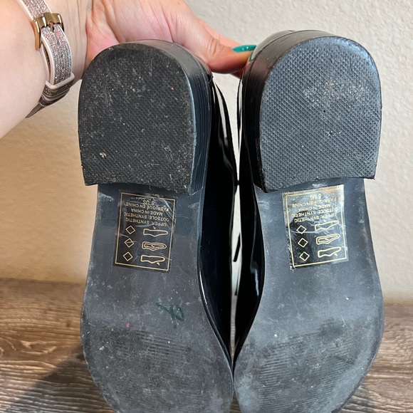 Leila Stone Women’s Black Patent Oxford Shoes sz 8 - Picture 6 of 7